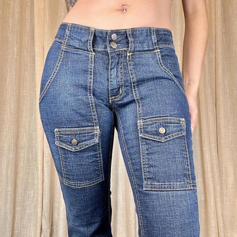 Vintage Y2K Low Rise Cargo Jeans